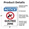 Signmission Gun Free Zone Sign, Vinyl Decal, 5in W x 7in L, 2PK OS-2PACK-NS-D-57-V-13178 - alternate 5